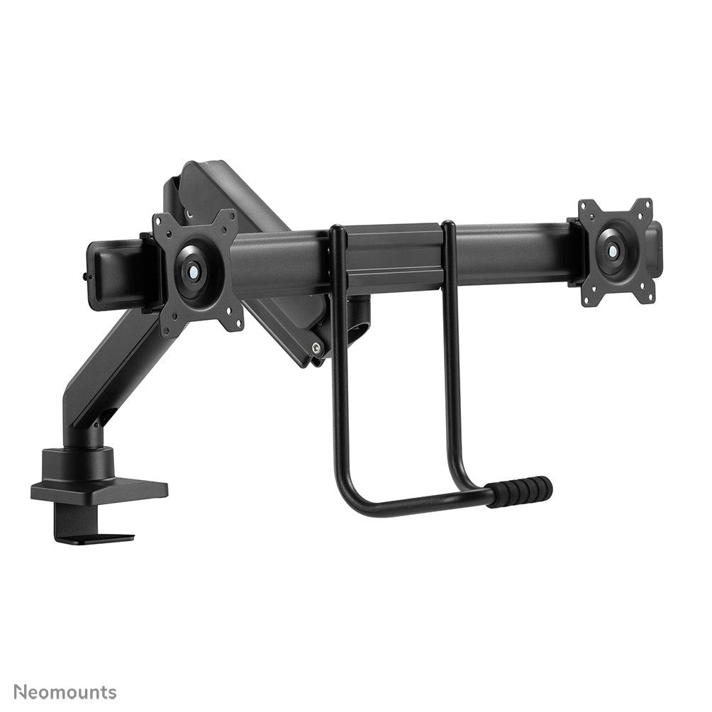 NEOMOUNTS NEXT Core Dual Crossbar Monitor Arm - 17-32inch - 1-8 kg/screen - Gas Spring - 180 Degrees -Stop Mechanism - Topfix - Black