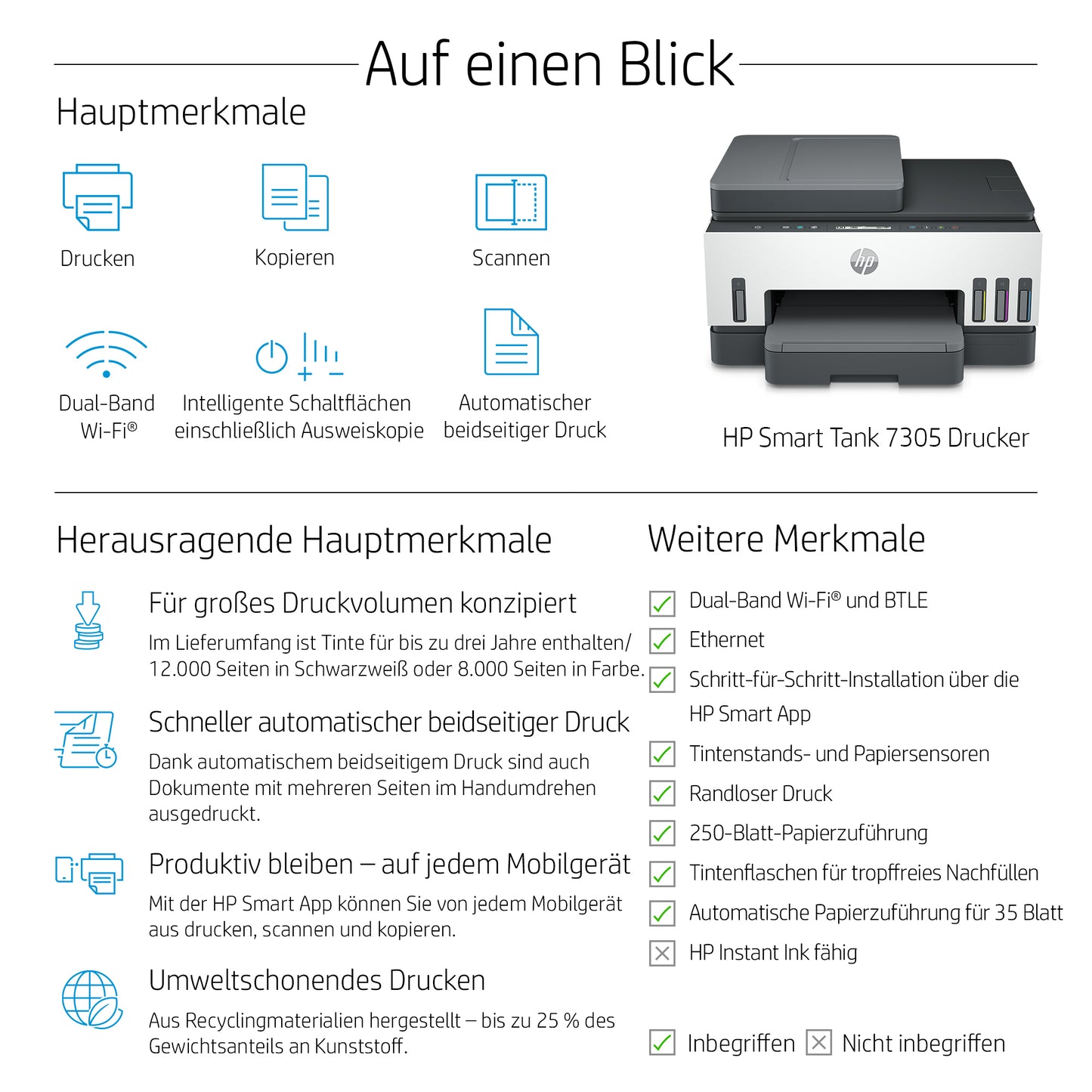 HP INC. Smart Tank 7305 All-in-One Printer