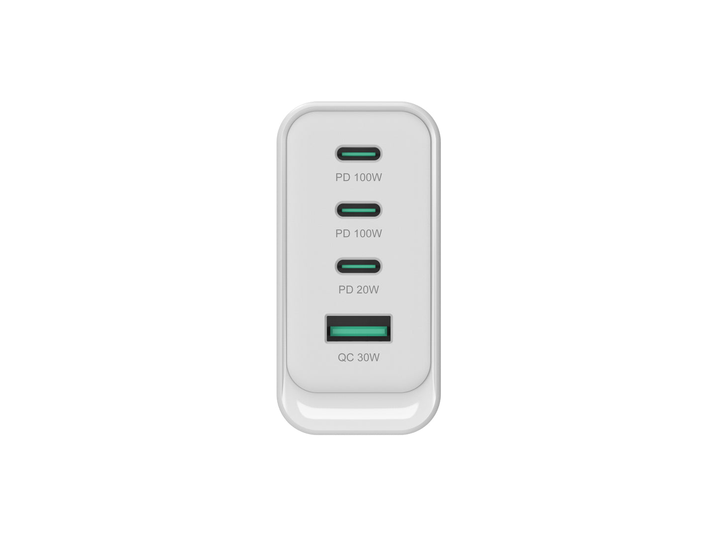 CONCEPTRONIC 4-Port 100W GaN USB PD Charger - USB-C x 3 - USB-A x 1 - QC 3.0 - PPS - PD 3.0