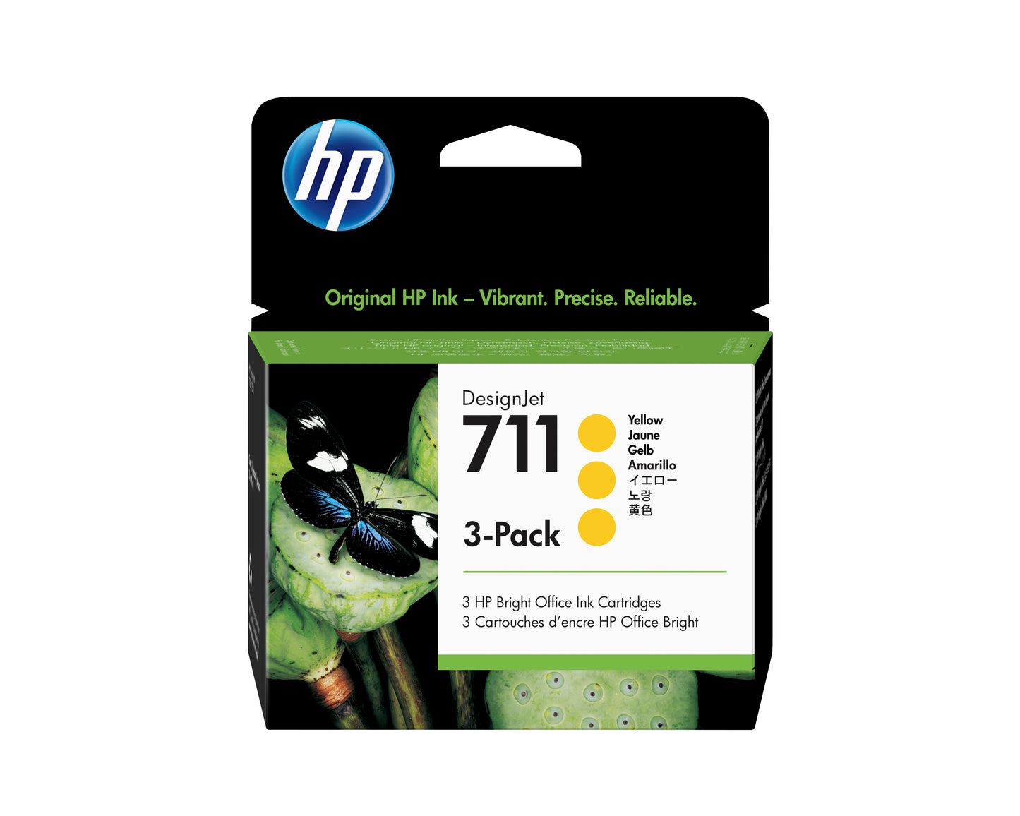 HP INC. 711 Ink Cartridge Yellow standard capacity 3-pack