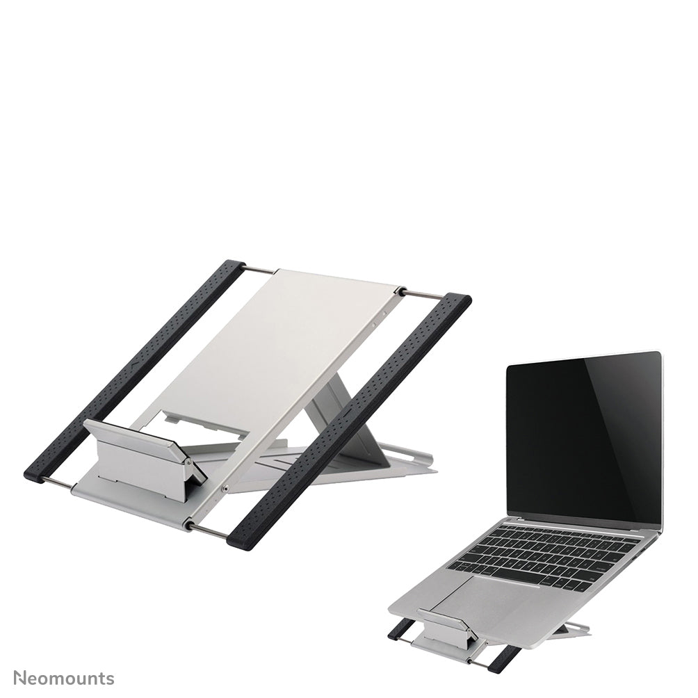 NEOMOUNTS Laptop Stand - 10-22inch - Max 5 kg - 6 Height Positions - Foldable - Compact - Universal - Silver