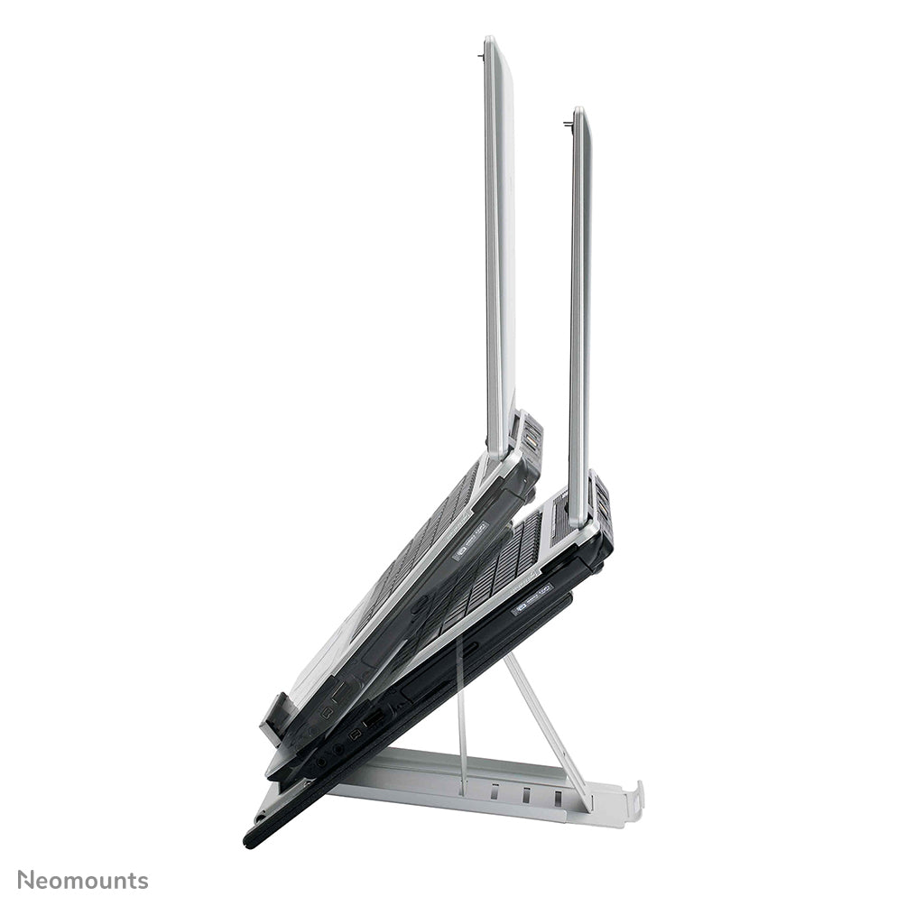 NEOMOUNTS Laptop Stand - 10-22inch - Max 5 kg - 6 Height Positions - Foldable - Compact - Universal - Silver