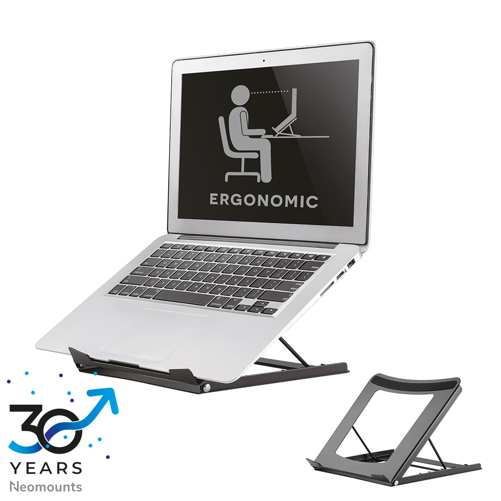 NEOMOUNTS Laptop Stand - 10-16inch - Max 5 kg - 5 Height Positions - Foldable - Compact - Universal - Black