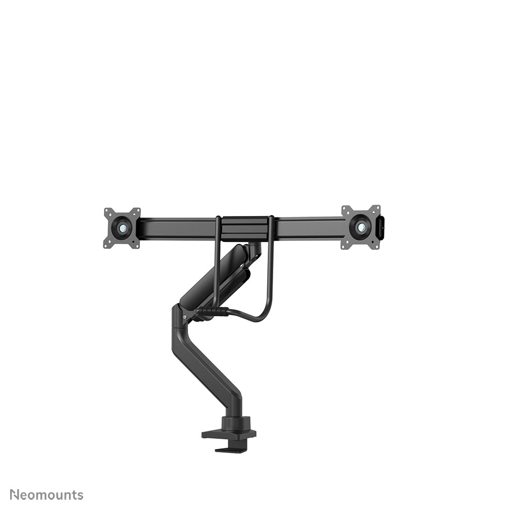 NEOMOUNTS NEXT Core Dual Crossbar Monitor Arm - 17-32inch - 1-8 kg/screen - Gas Spring - 180 Degrees -Stop Mechanism - Topfix - Black