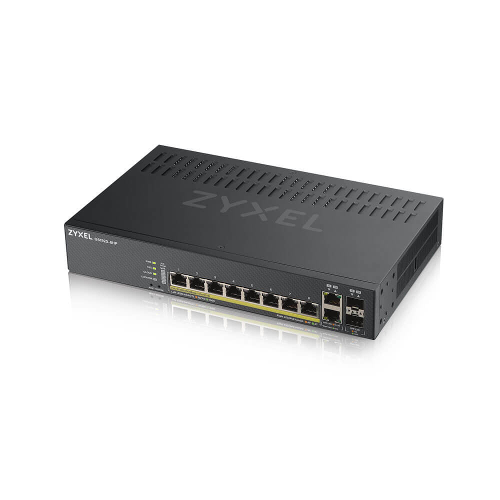 ZYXEL 8-Port Gigabit Smart Managed PoE+ Switch - 130W - NebulaFlex Cloud