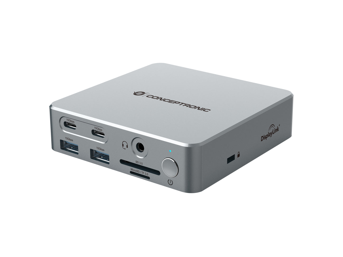CONCEPTRONIC 15-in-1 DisplayLink USB 3.2 Gen 2 Docking Station - USB-A 5Gbps x 2 - USB-A 10Gbps x 2 - USB-C 10Gbps x 2 - HDMI x 2 - DisplayPo
