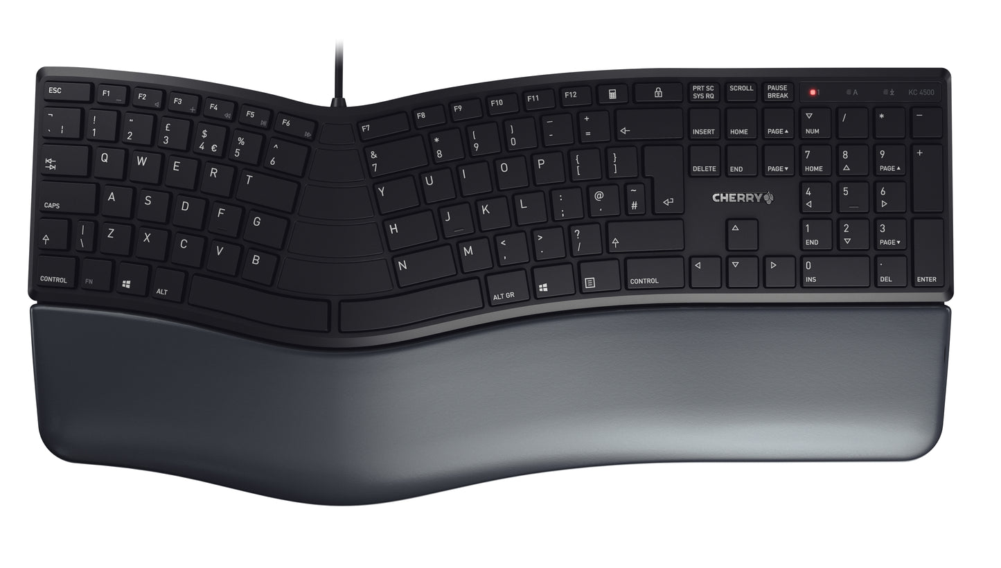 CHERRY KC 4500 ERGO - Keyboard - Corded - QWERTY UK - Black