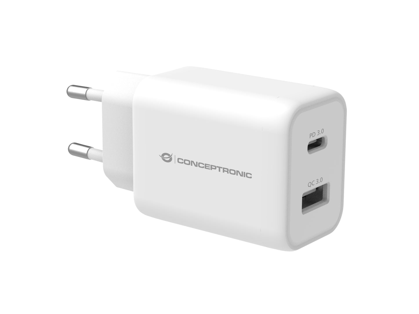 CONCEPTRONIC 2-Port 33W PPS USB PD Charger - USB-A x 1 - USB-C x 1 - QC 3.0