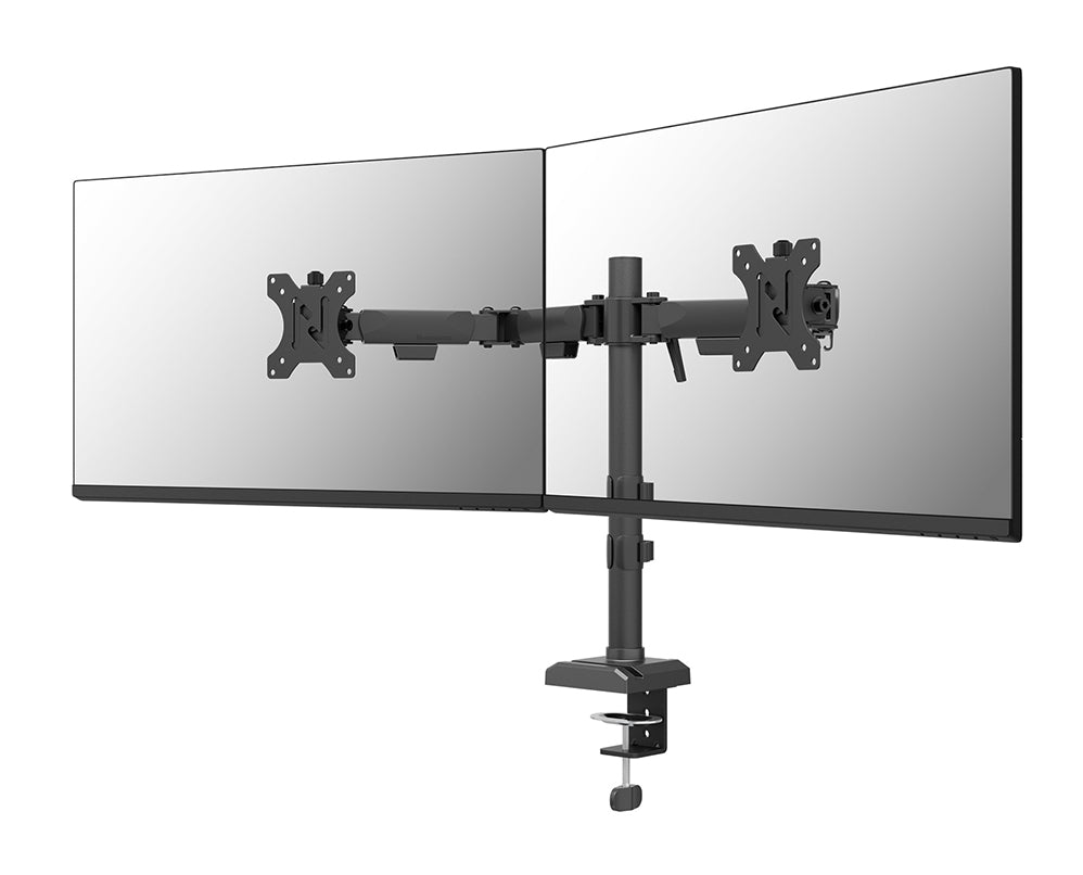 NEOMOUNTS NERO Dual monitor arm - 10-32inch - 0-8 kg/screen - 180 Degrees - Stop Mechanism - Total Plastic-Free Packaging - Black