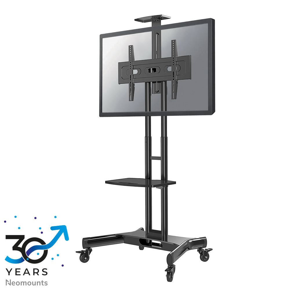 NEOMOUNTS TV Trolley - 32-75inch - Max 50 kg - Manual Control - H 104.2-154.2 cm - VESA 200x200-600x400 - incl. cam/hardware shelf - Black