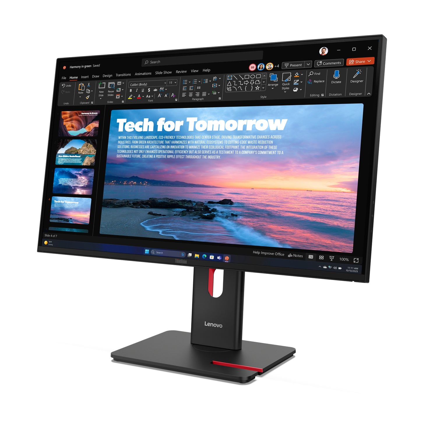 LENOVO ThinkVision T27QD-40 - 27 inch - Quad HD IPS LED Monitor - 2560x1440 - 120Hz - Pivot / HAS / RJ45 / USB-C