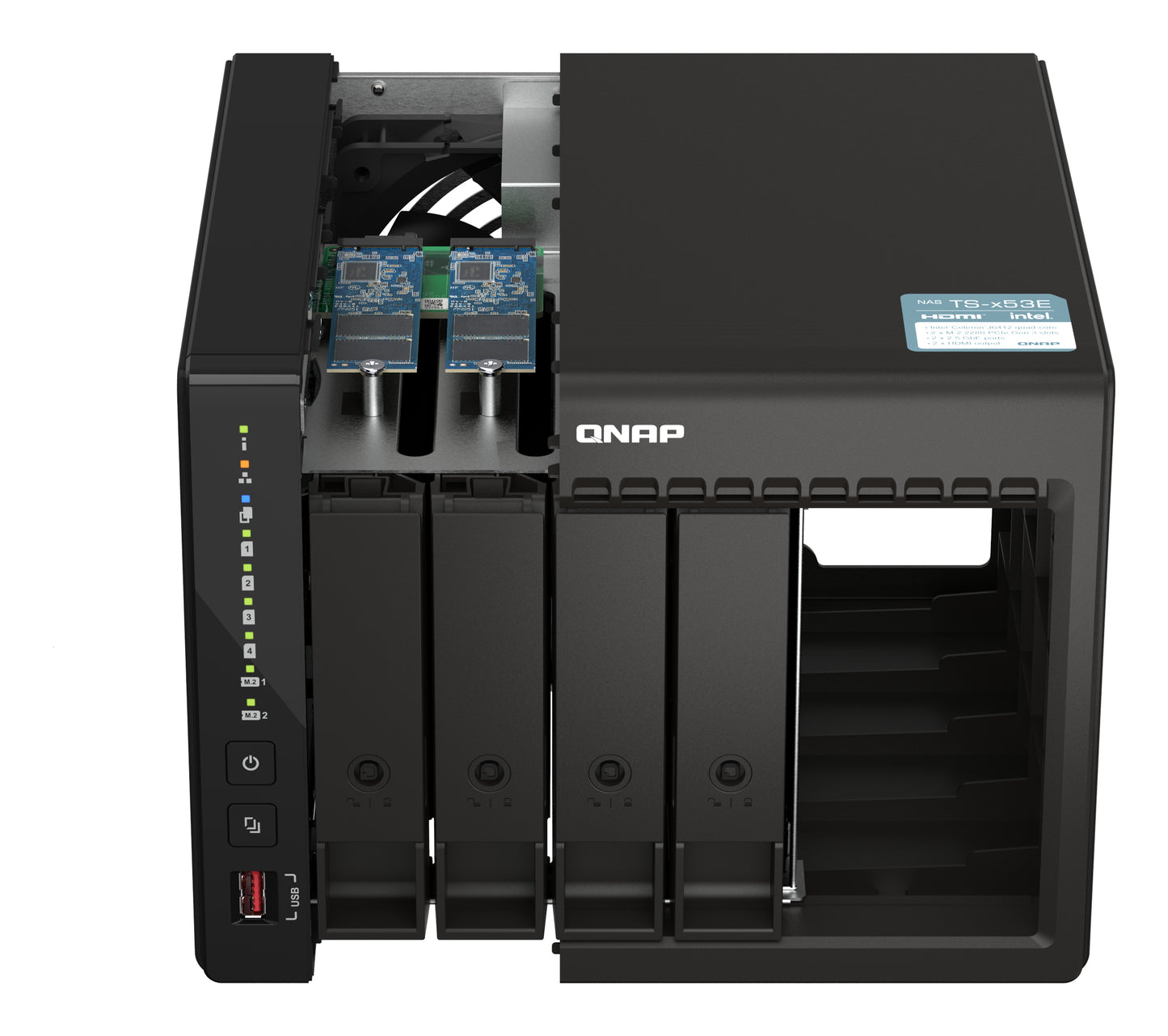 QNAP Intel Celeron J6412 NAS Tower - 4x 3.5 inch Bay - 8 GB RAM - 4GB Flash - Black