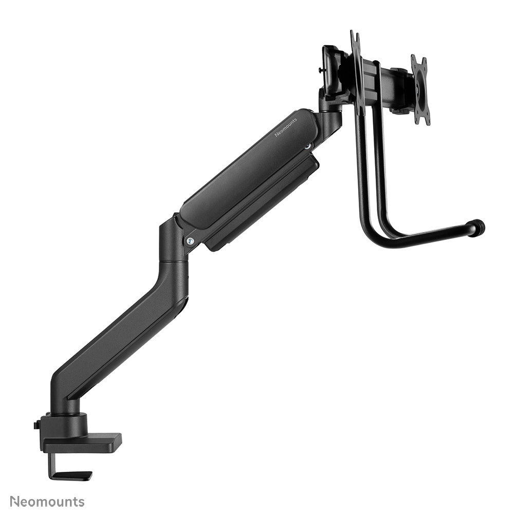 NEOMOUNTS NEXT Core Dual Crossbar Monitor Arm - 17-32inch - 1-8 kg/screen - Gas Spring - 180 Degrees -Stop Mechanism - Topfix - Black