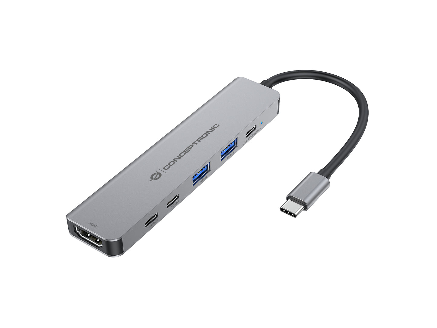 CONCEPTRONIC 6-in-1 Docking Station USB 3.2 Gen 1 - HDMI - USB-A 5Gbps x 2 - USB-C 5Gbps x 2 - 100W USB PD