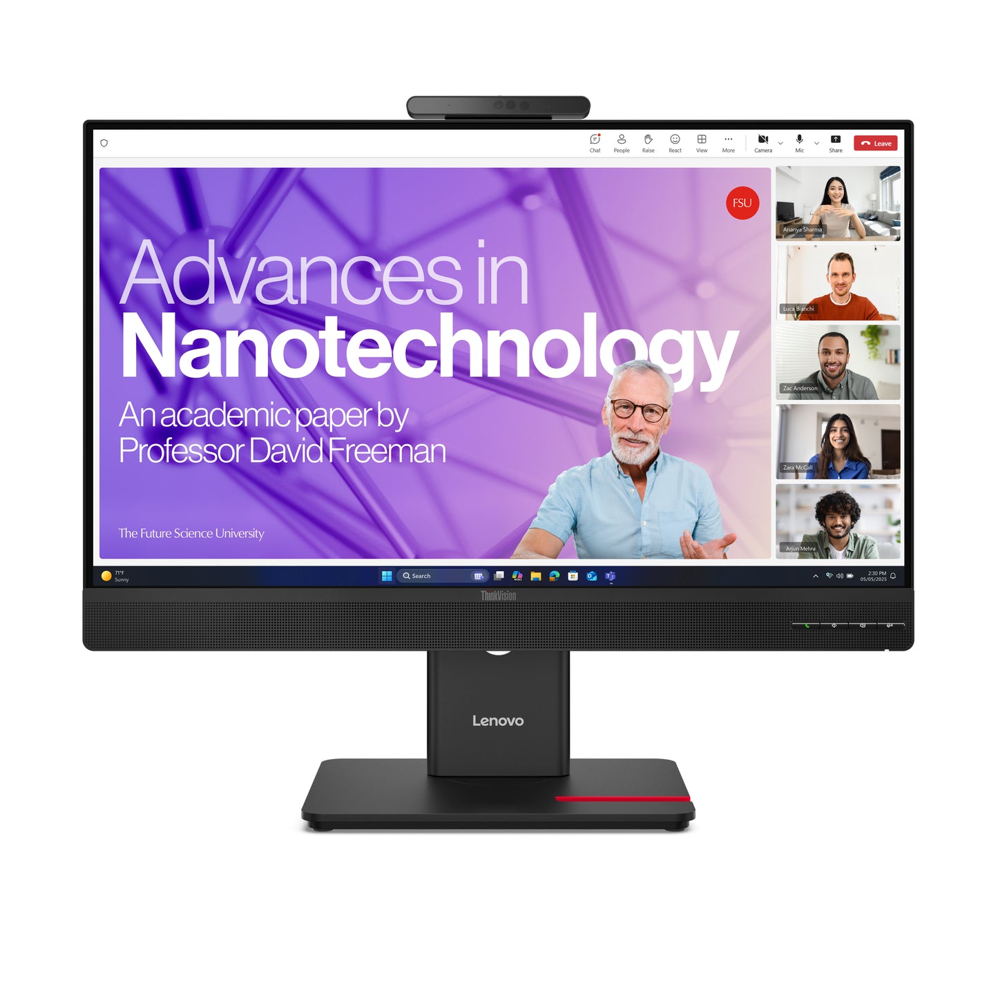 LENOVO ThinkVision T27QD-4v - 27 inch - Quad HD IPS LED Monitor - 2560x1440 - 120Hz - Pivot / HAS / RJ45 / USB-C / Webcam
