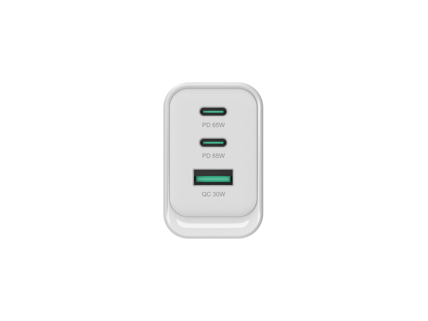 CONCEPTRONIC 3-Port 65W GaN USB PD Charger - USB-C x 2 - USB-A x 1 - QC 3.0 - PPS - PD 3.0