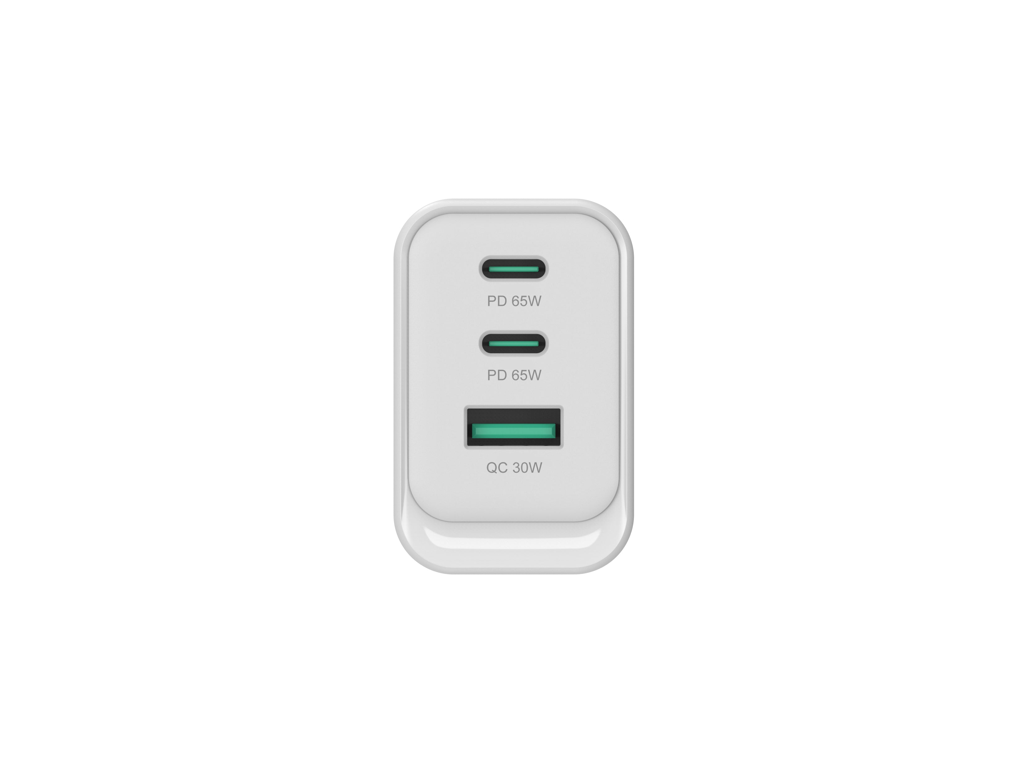 CONCEPTRONIC 3-Port 65W GaN USB PD Charger - USB-C x 2 - USB-A x 1 - QC 3.0 - PPS - PD 3.0