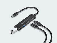 CONCEPTRONIC 4-Port USB 3.0 Hub - 2 USB-C & 2 USB-A ports - aluminum case - USB-C connector