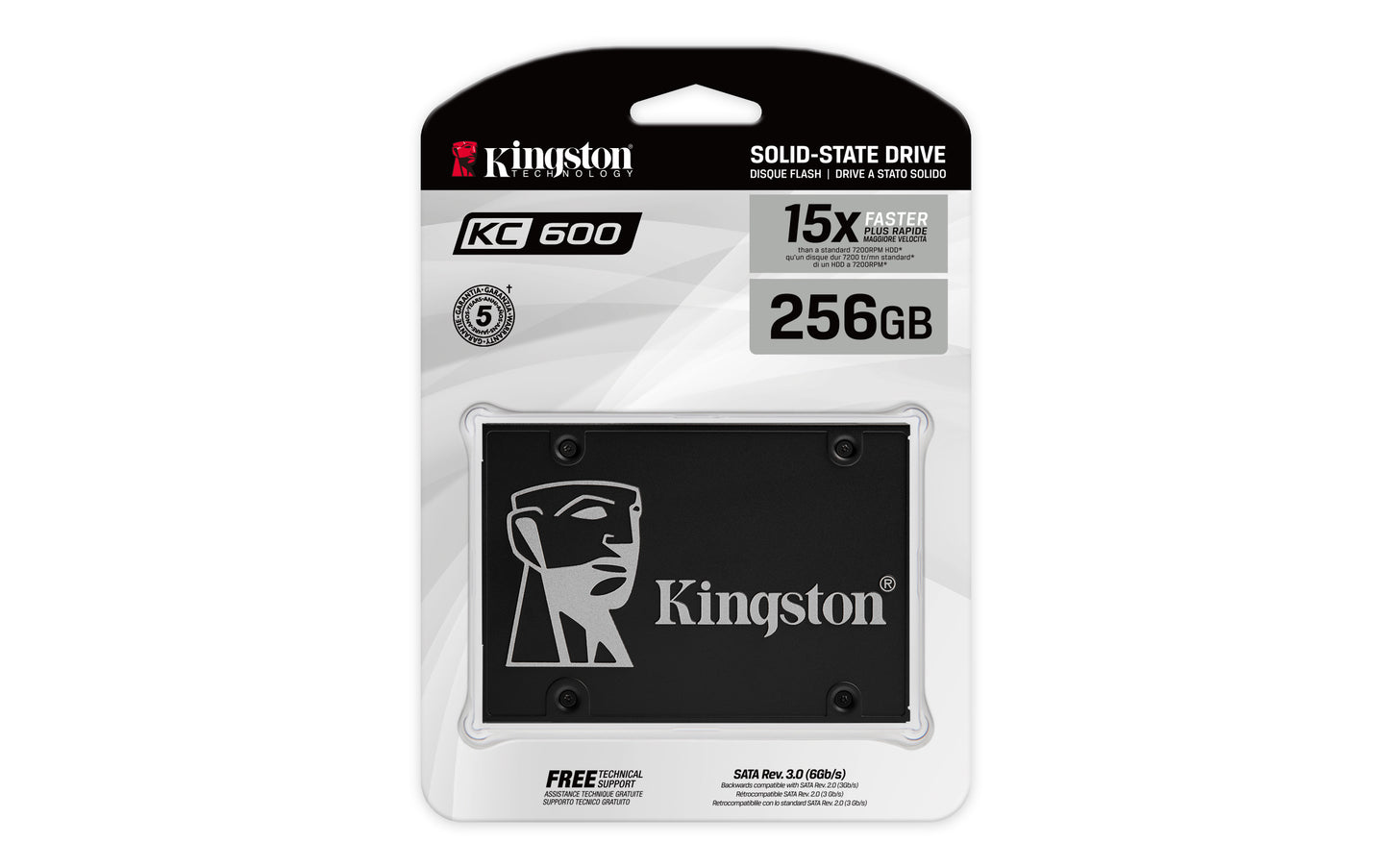 KINGSTON KC600 256GB SSD - 2.5 inch - SATA 6Gb/s - Self-Encrypting Drive (SED) - TCG Opal Encryption