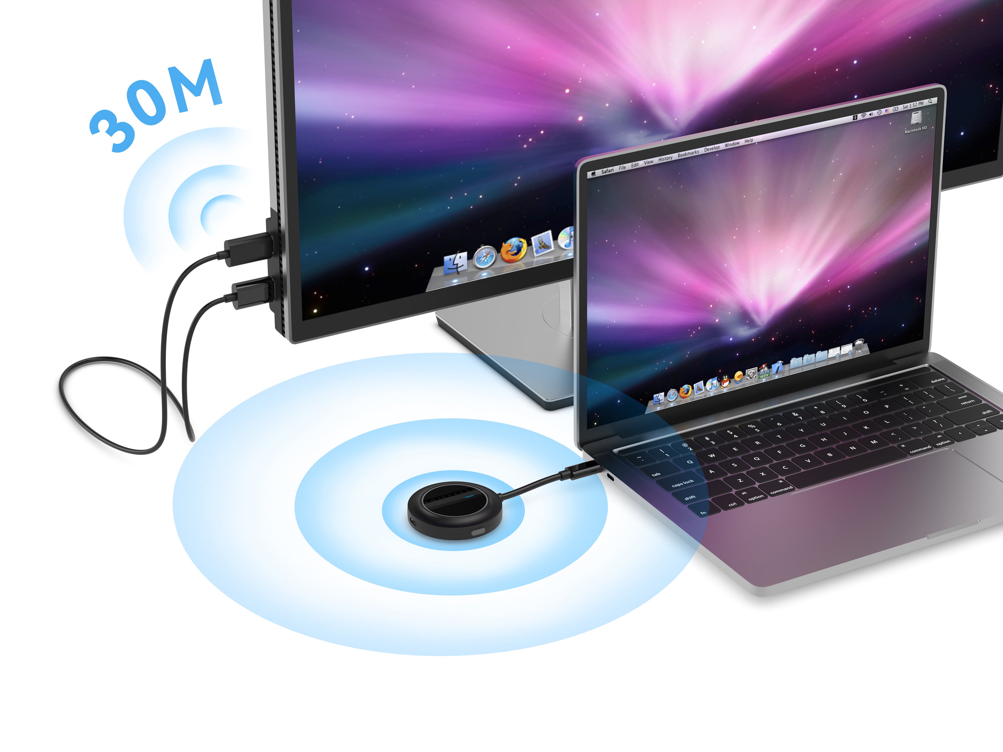 CONCEPTRONIC Wireless USB-C to HDMI Display Kit 1080P
