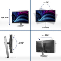 PHILIPS 4000 Series - 27 inch - QUAD HD LCD - 2560x1440 - Pivot - HAS