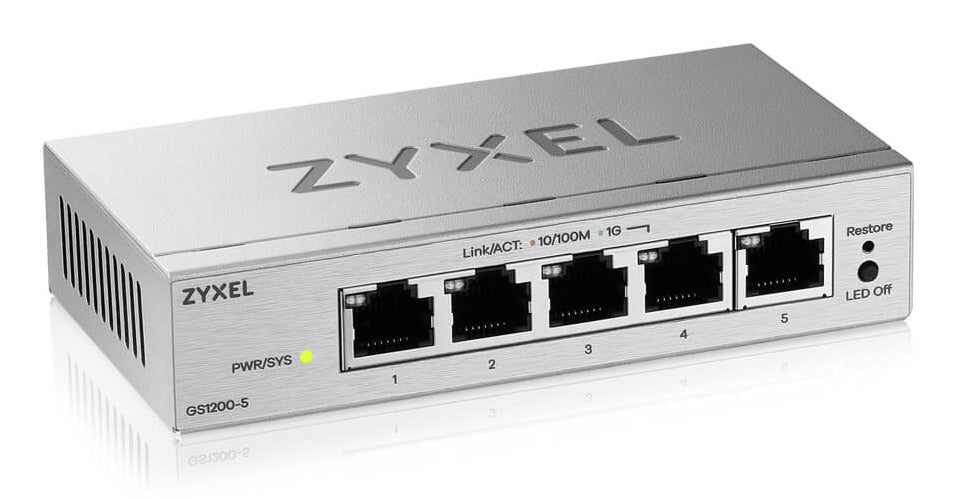 ZYXEL 5-Port Managed L2 Gigabit Ethernet Switch - (10/100/1000) - Desktop - Grey