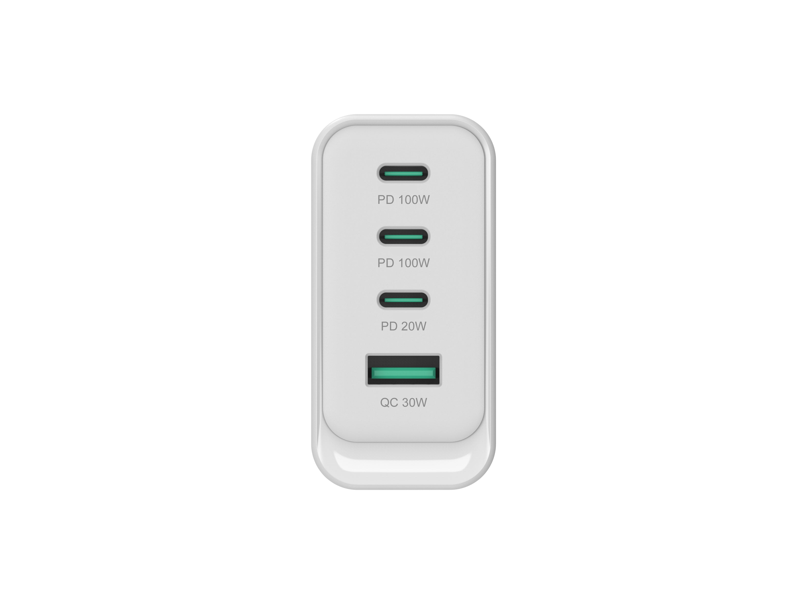CONCEPTRONIC 4-Port 100W GaN USB PD Charger - USB-C x 3 - USB-A x 1 - QC 3.0 - PPS - PD 3.0