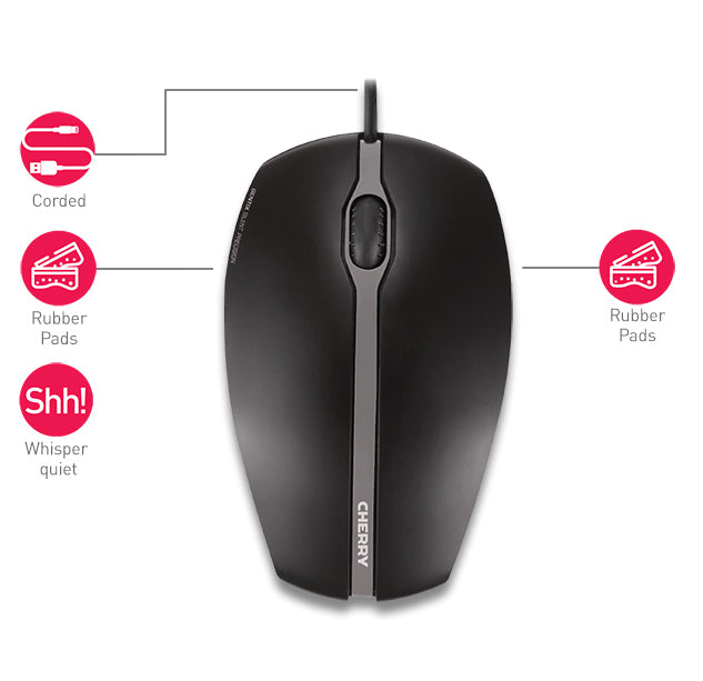 CHERRY GENTIX SILENT - Mouse - Corded - Black