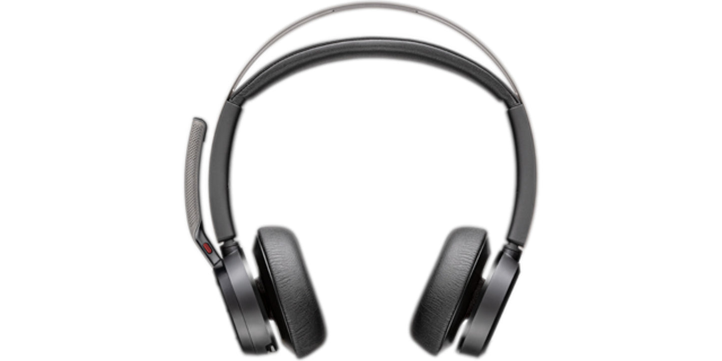HP INC. Poly Voyager Focus 2 Microsoft Teams Certified USB-C-C Headset + USB-C/A Adapter + Charging Stand