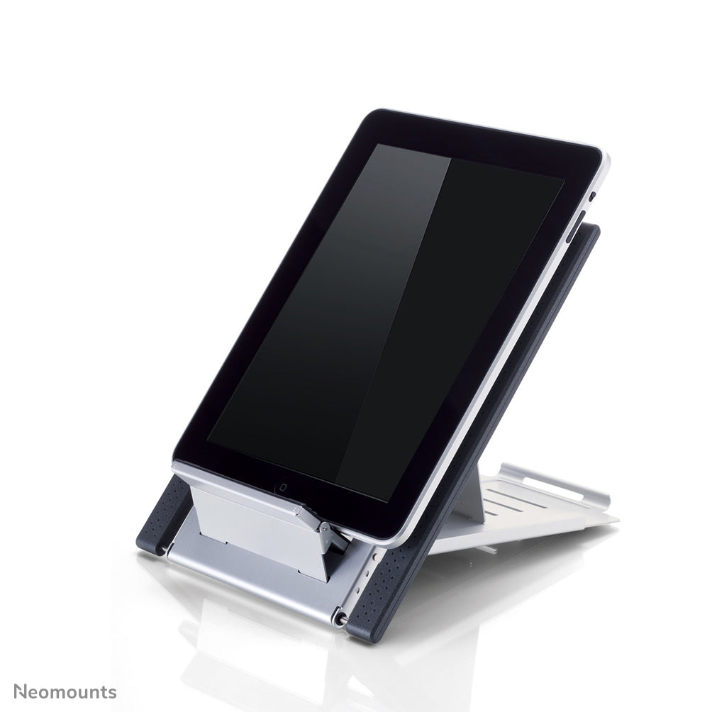 NEOMOUNTS Laptop Stand - 10-22inch - Max 5 kg - 6 Height Positions - Foldable - Compact - Universal - Silver