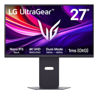 LG UltraGear 27 inch - 4K - 3820x2160 - Dual Mode 240Hz-480Hz - Pivot - HAS