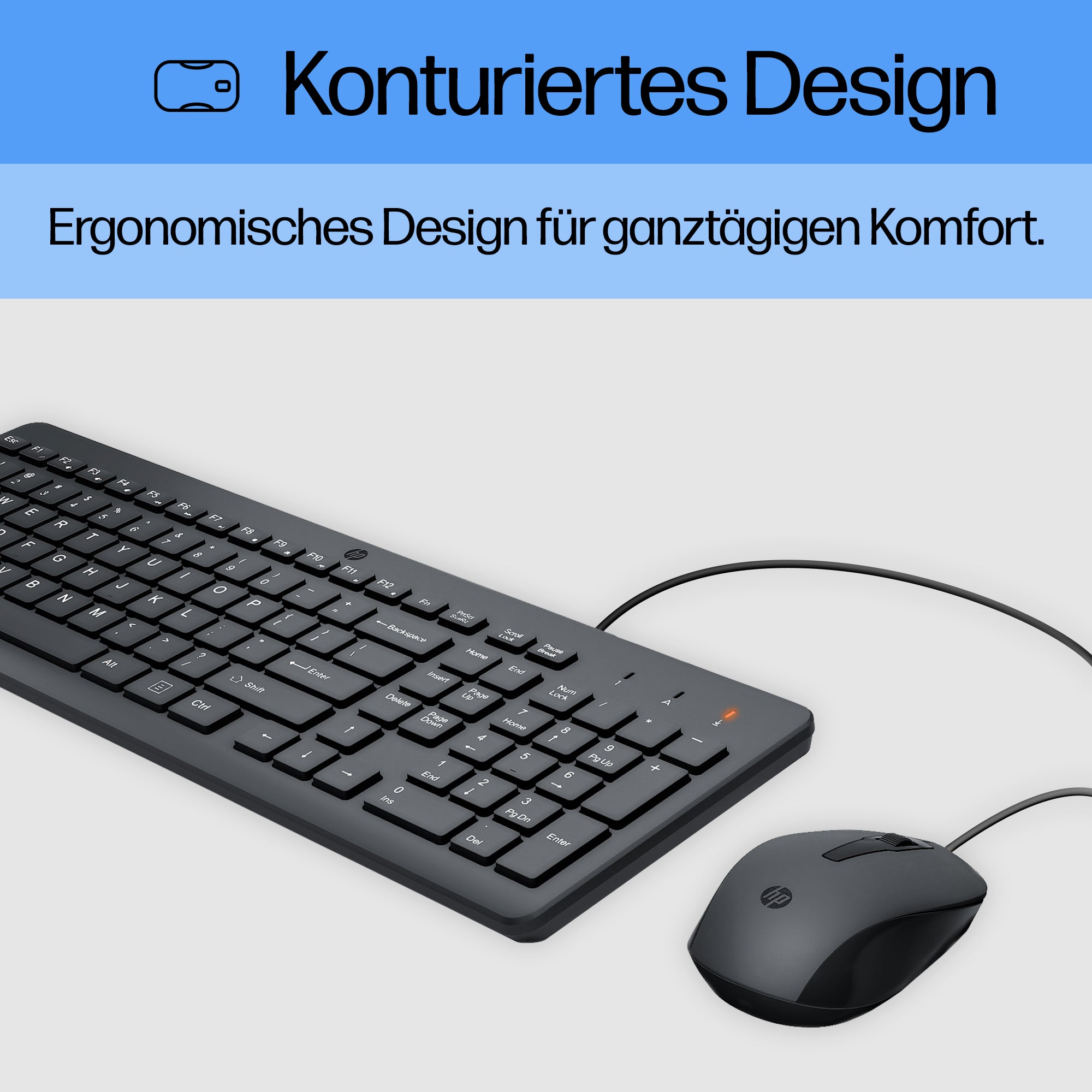 HP INC. 150 Wired Keyboard and Mouse Combo (240J7AA) - QWERTY