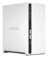 QNAP ARM 4-core Cortex-A55 NAS Mini Tower - 2x 3.5 Inch Bays - 2GB RAM - 4GB Flash - White