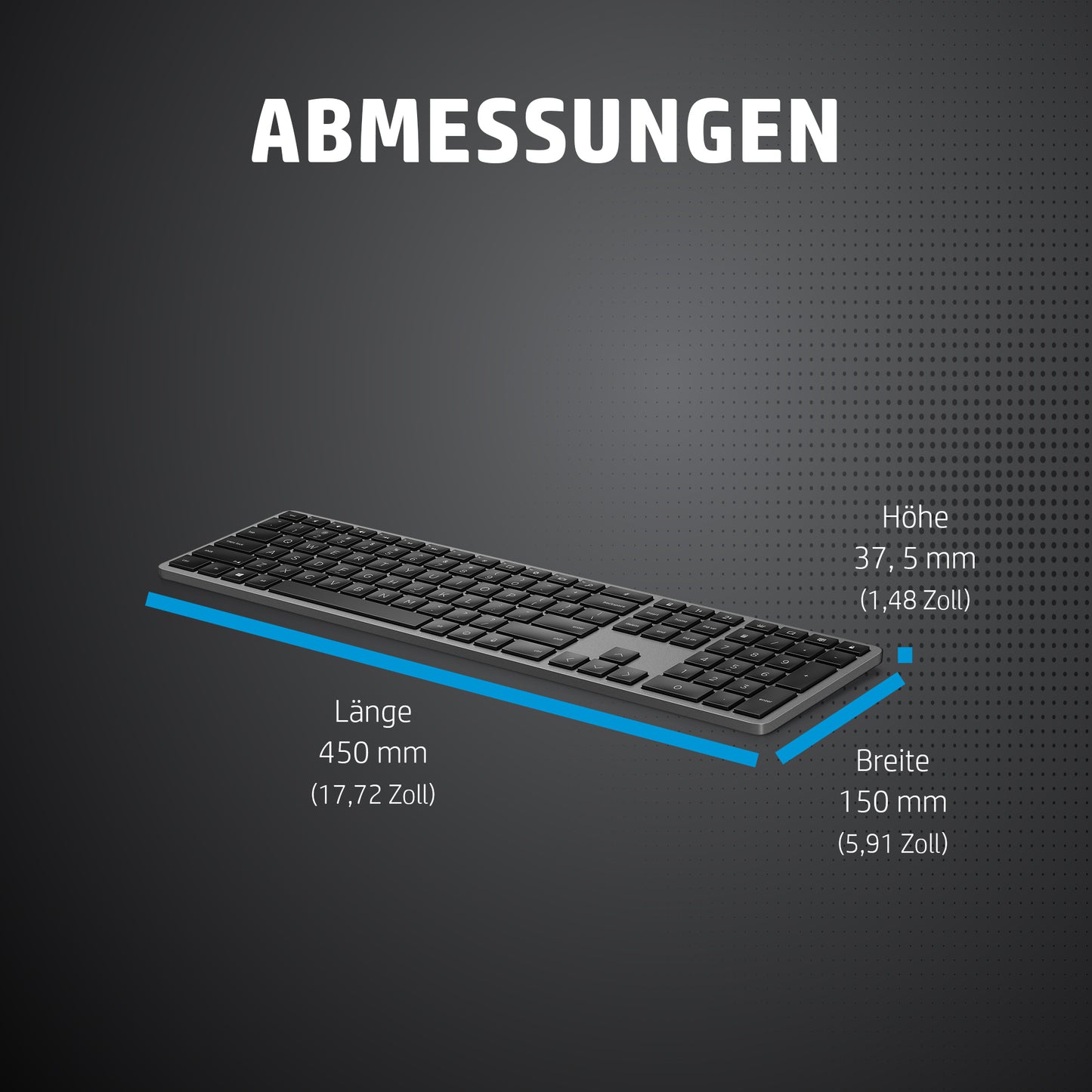 HP INC. 975 Dual-Mode Wireless Keyboard (3Z726AA) - QWERTY
