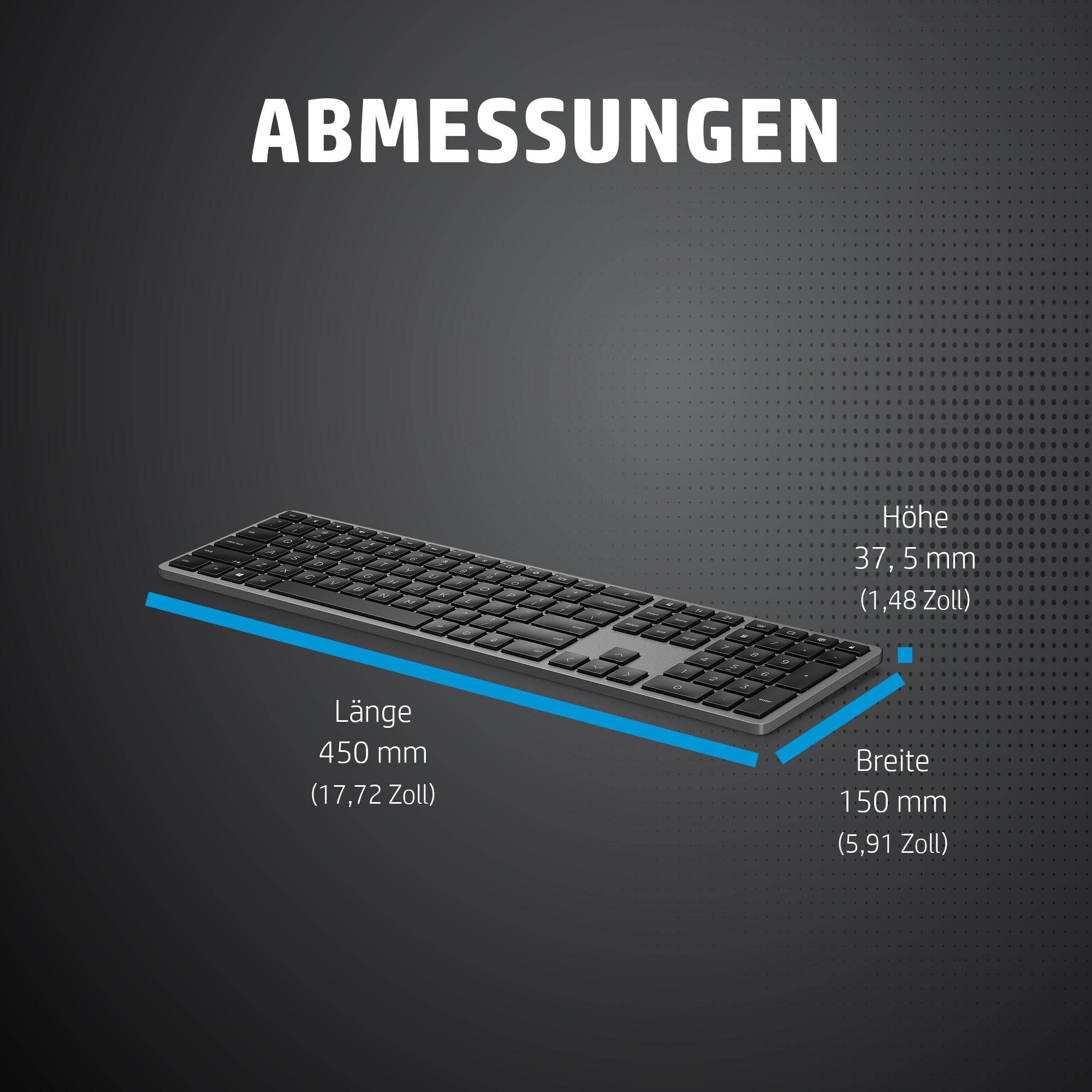 HP INC. 975 Dual-Mode Wireless Keyboard (3Z726AA) - QWERTY