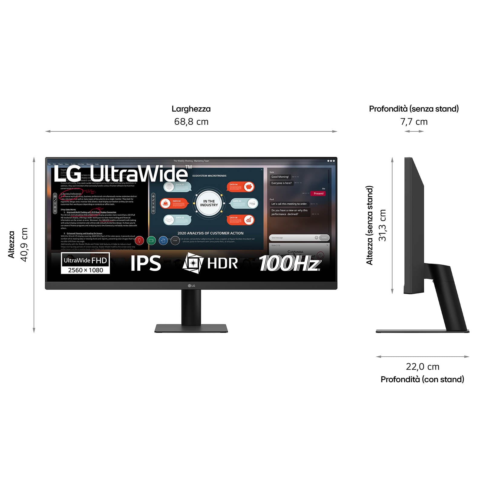 LG US511A - 29 inch - Ultrawide - 2560x1080 UWFHD - 100hz - Black