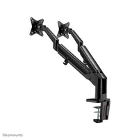 NEOMOUNTS Dual Monitor Arm - 17-32inch - 1-9 kg/screen - Gas Spring - 180 Degrees -Stop Mechanism - Space Saving T-Rex Model - Black