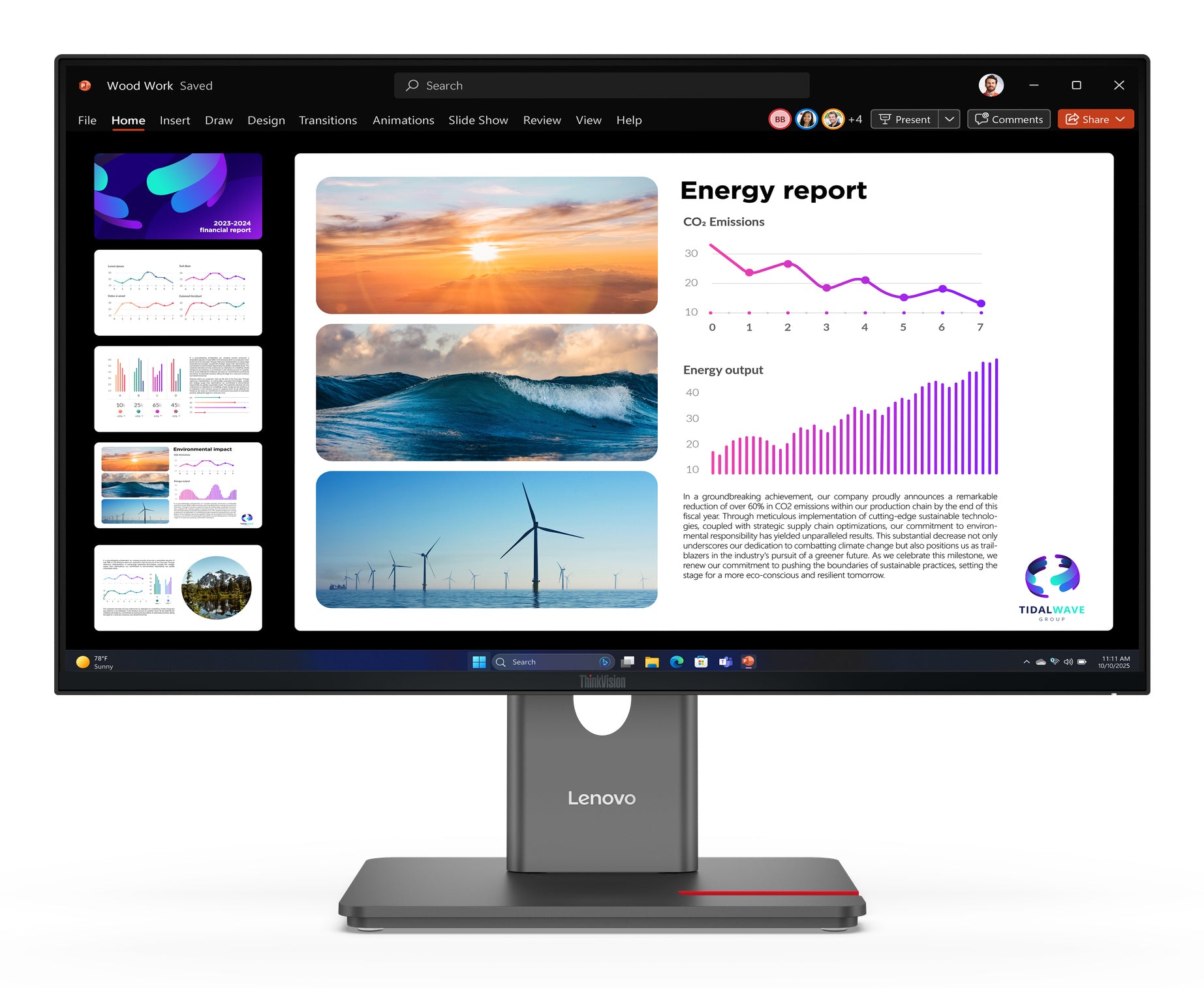 LENOVO ThinkVision P24Q-40 - 24 inch - Quad HD IPS LED Monitor - 2560x1440 - 120Hz - Pivot / HAS / USB-C