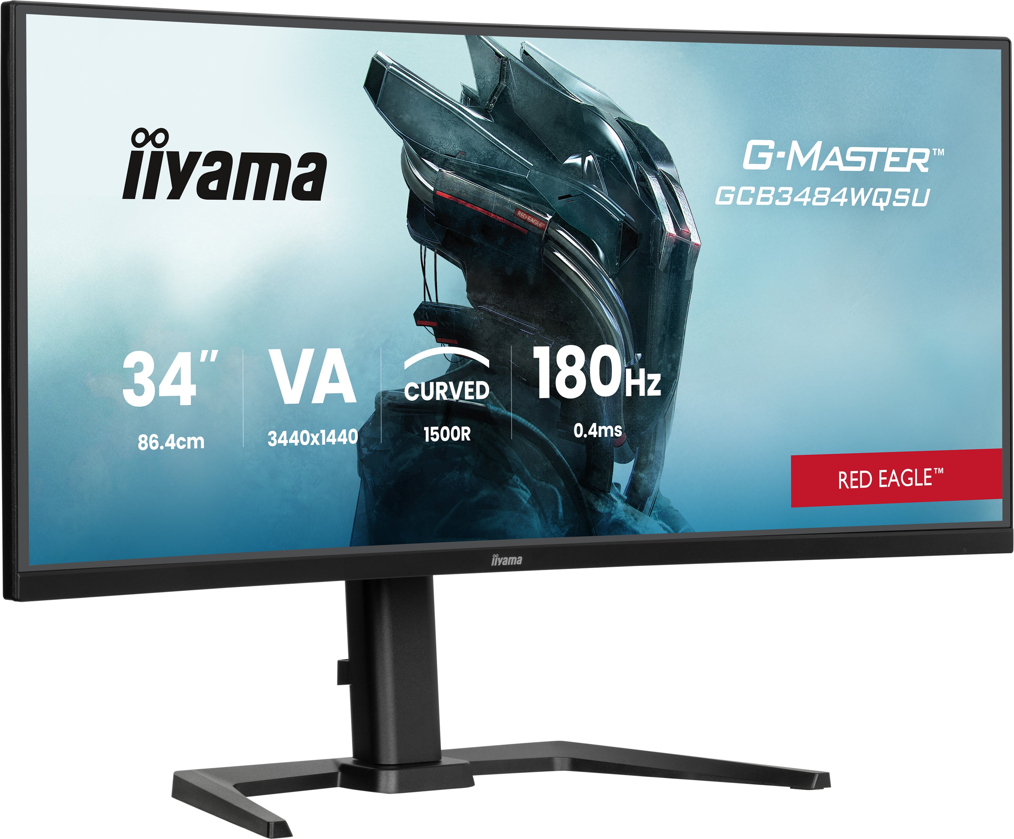 IIYAMA G-Master Red Eagle - 34 inch - Ultra Wide Quad HD Curved Monitor - 3440x1440 - Pivot / HAS