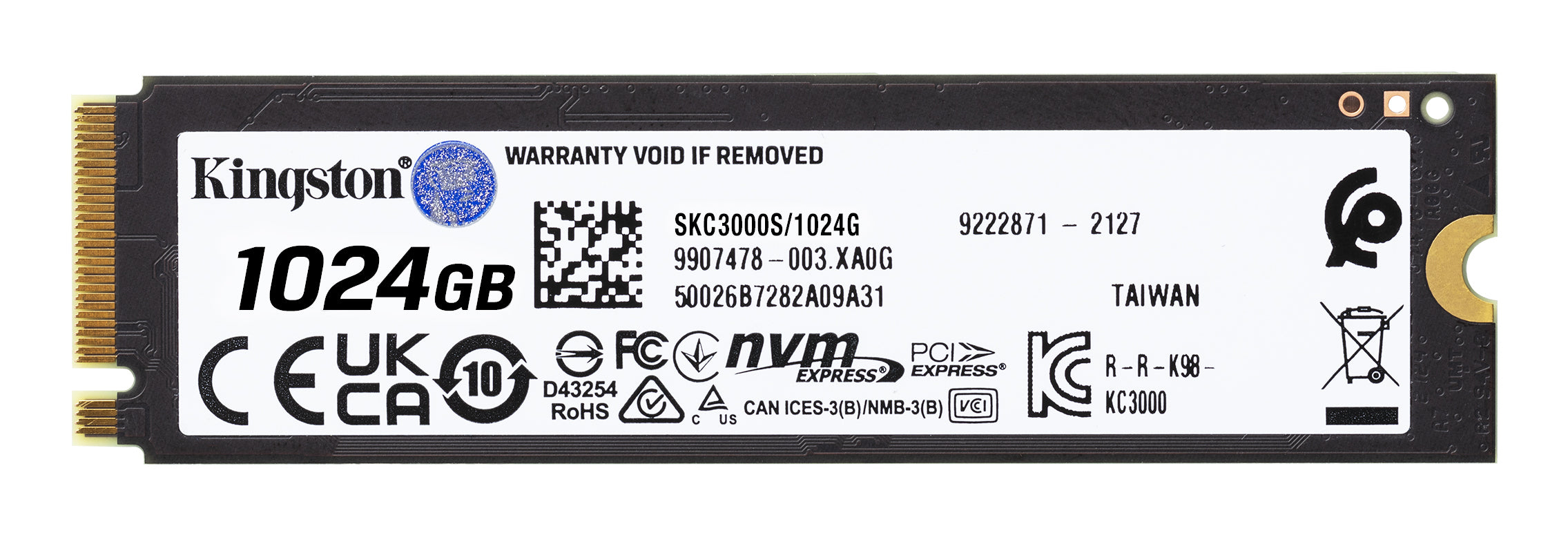 KINGSTON KC3000 NVMe 1TB SSD - M.2 2280 - PCIe 4.0 x 4
