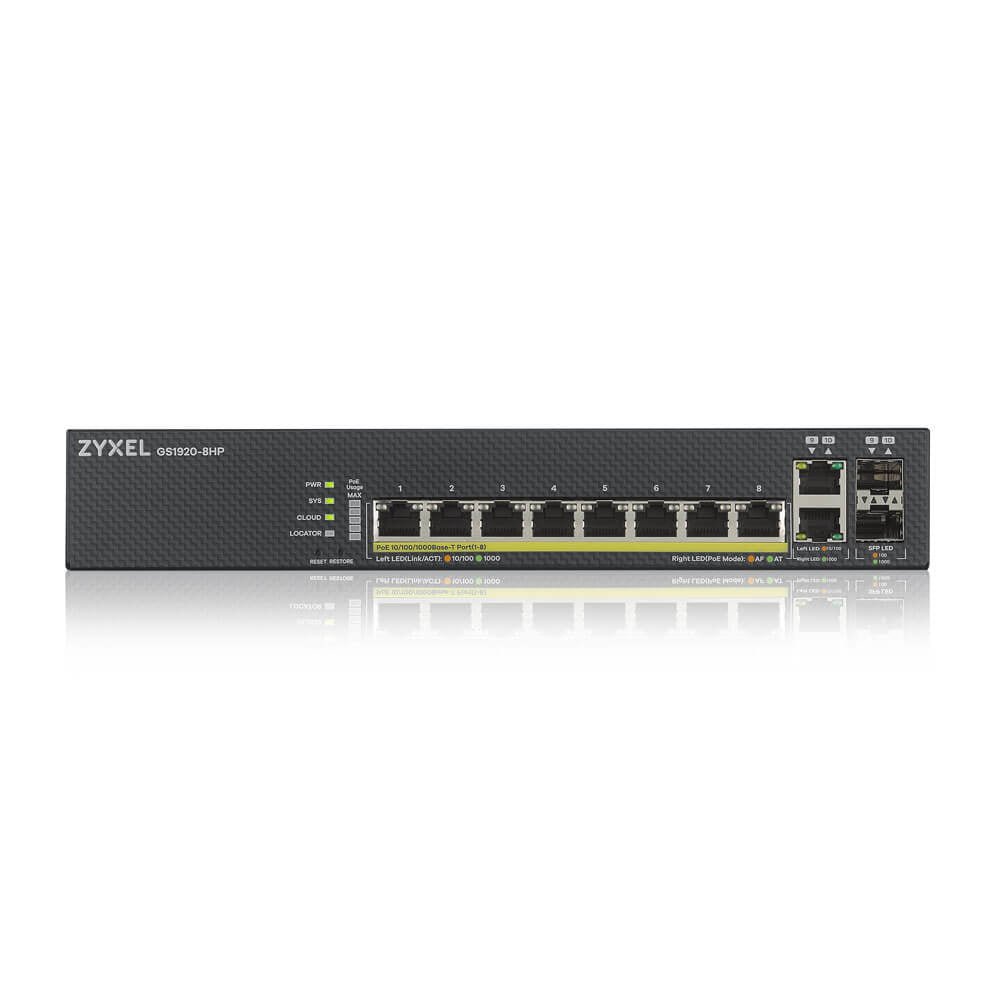 ZYXEL 8-Port Gigabit Smart Managed PoE+ Switch - 130W - NebulaFlex Cloud