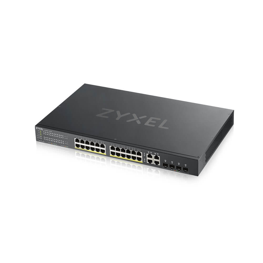 ZYXEL 24-Port Gigabit Smart Managed PoE+ Switch - 375W - NebulaFlex Cloud