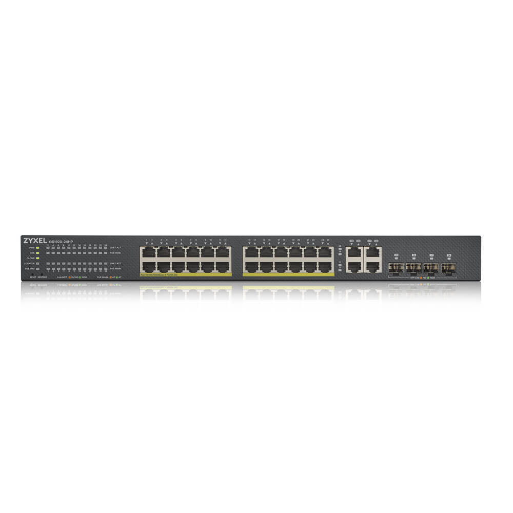 ZYXEL 24-Port Gigabit Smart Managed PoE+ Switch - 375W - NebulaFlex Cloud