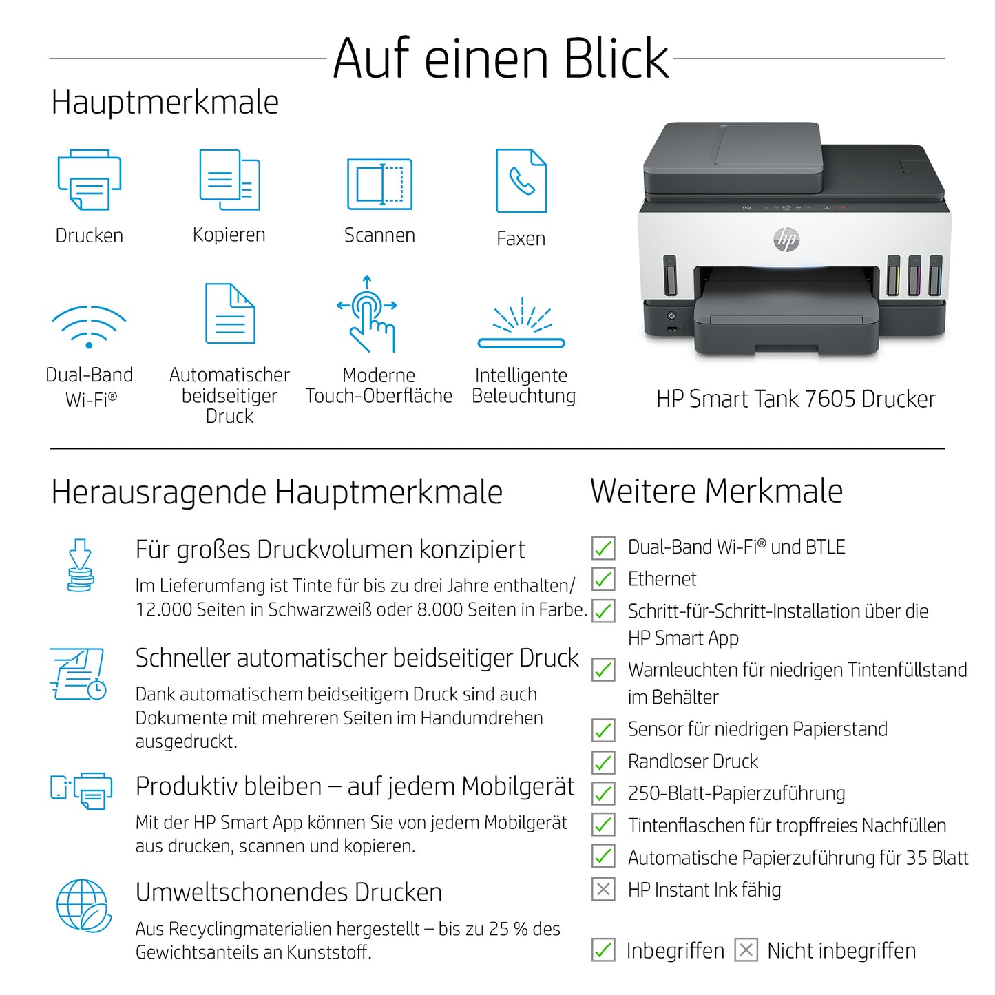 HP INC. Smart Tank 7605 All-in-One Printer