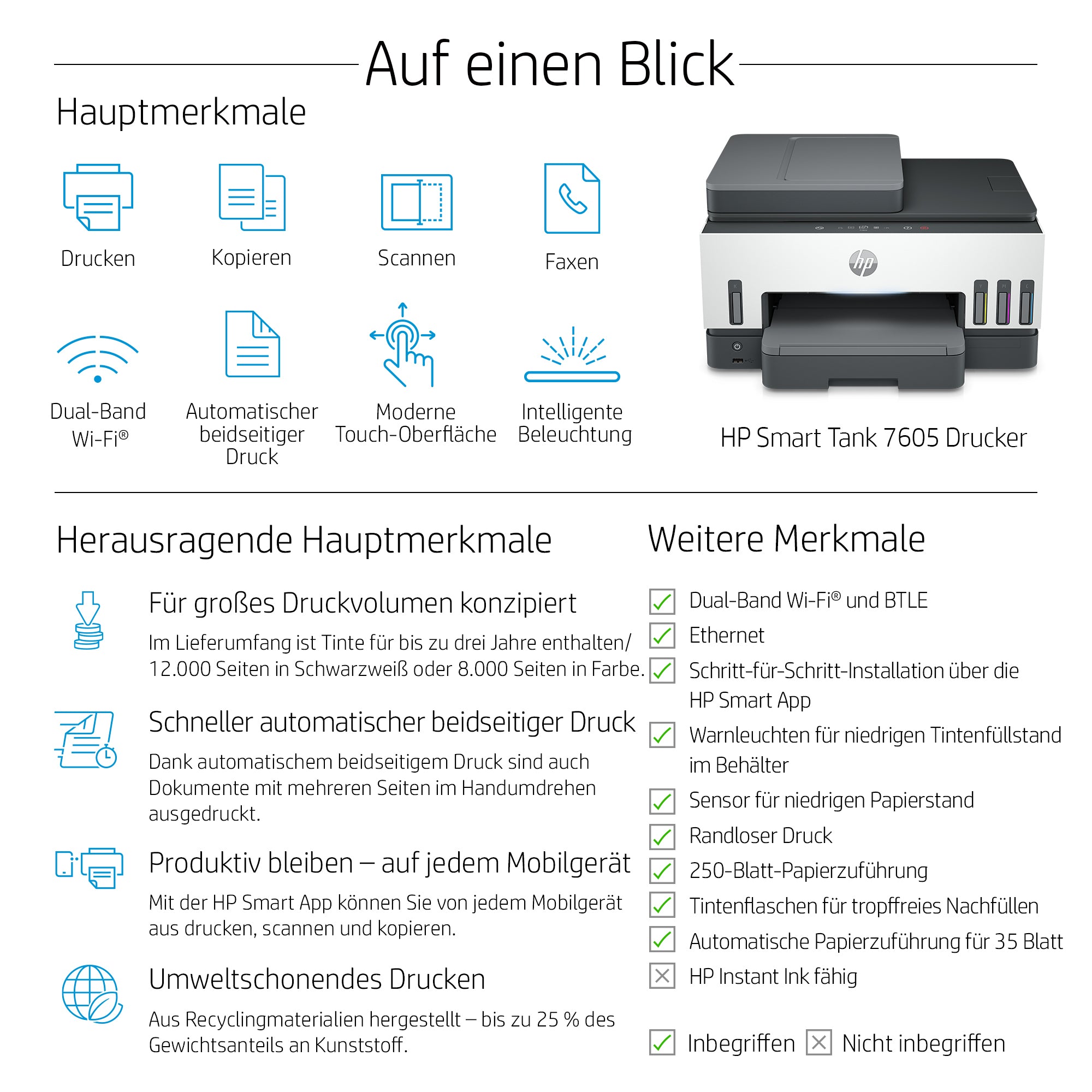 HP INC. Smart Tank 7605 All-in-One Printer