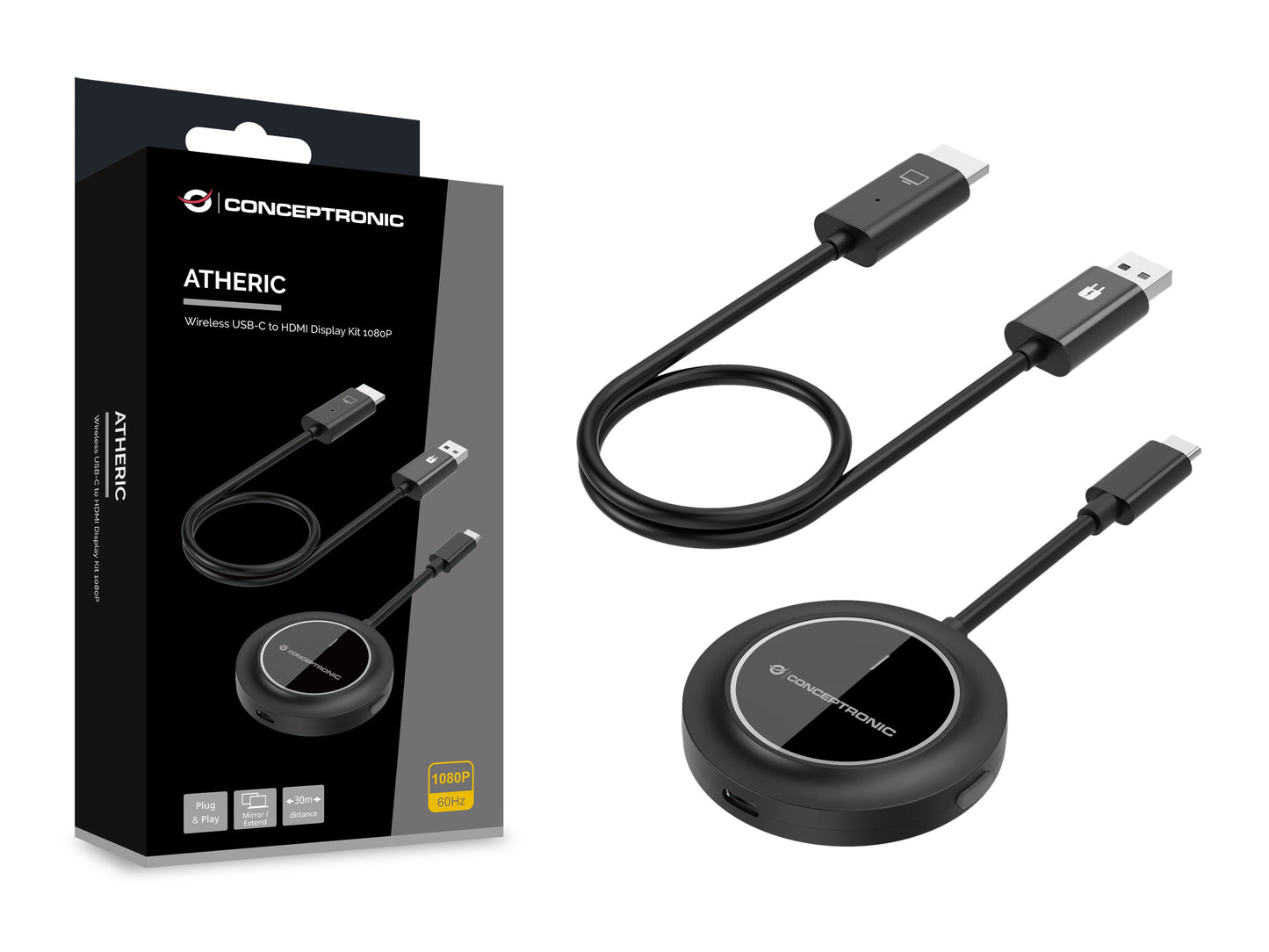CONCEPTRONIC Wireless USB-C to HDMI Display Kit 1080P