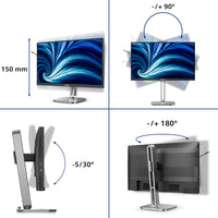 PHILIPS 4000 Series - 24 inch - Full HD LCD - 1920x1080 - Pivot - HAS