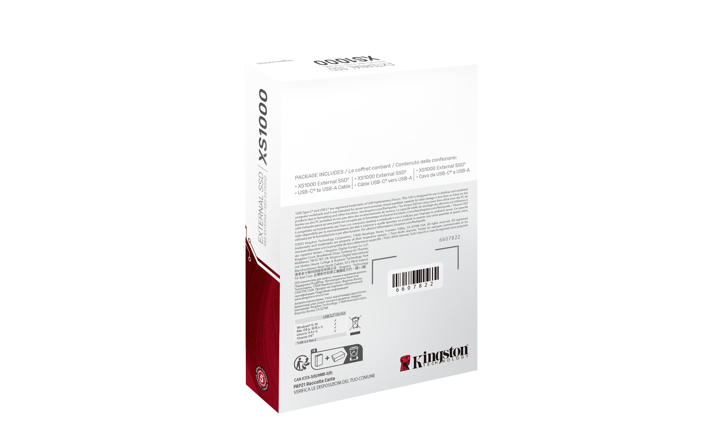 KINGSTON 2TB XS1000 External USB 3.2 Gen 2 Black