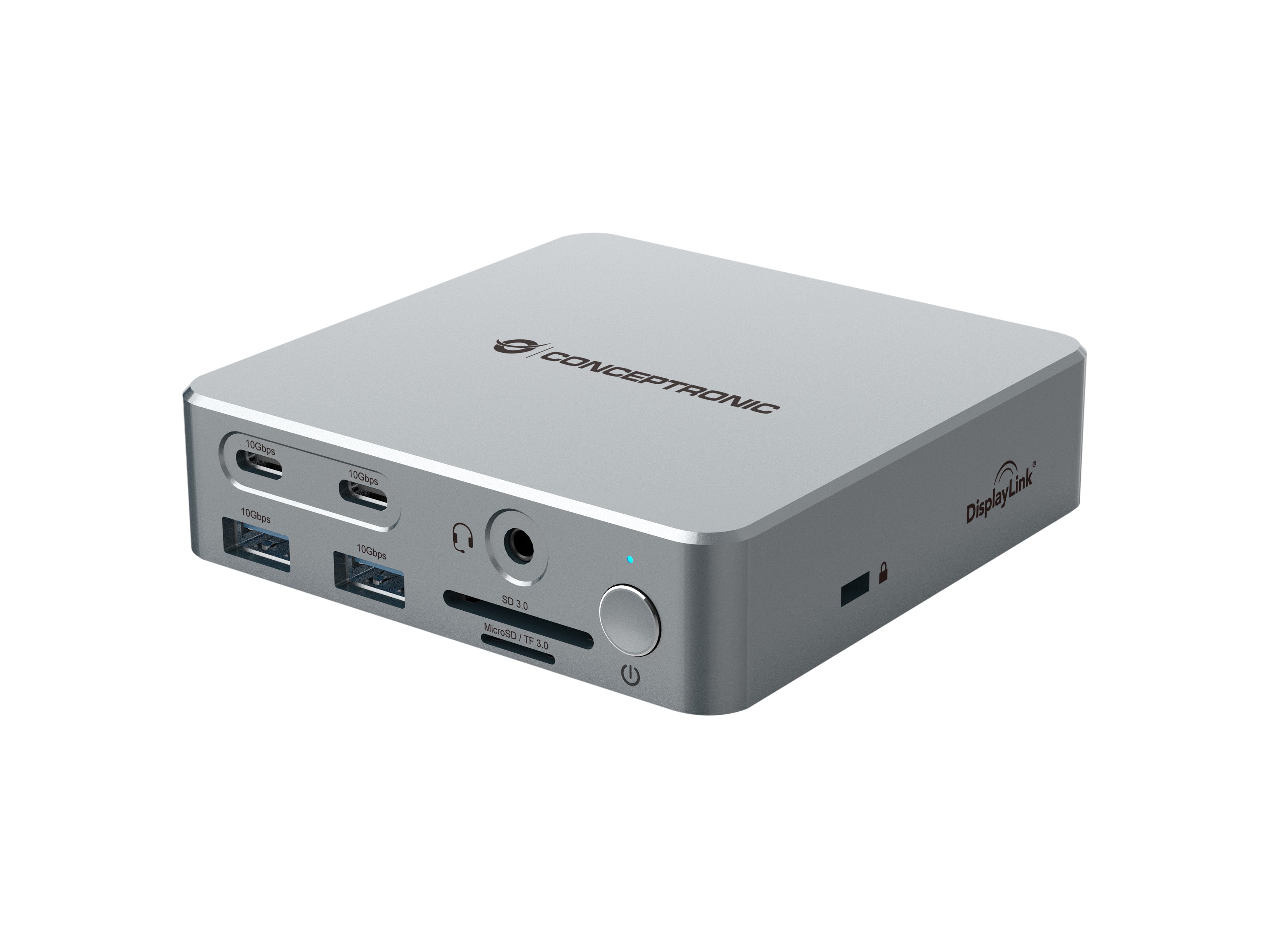 CONCEPTRONIC 15-in-1 DisplayLink USB 3.2 Gen 2 Docking Station - USB-A 5Gbps x 2 - USB-A 10Gbps x 2 - USB-C 10Gbps x 2 - HDMI x 2 - DisplayPo