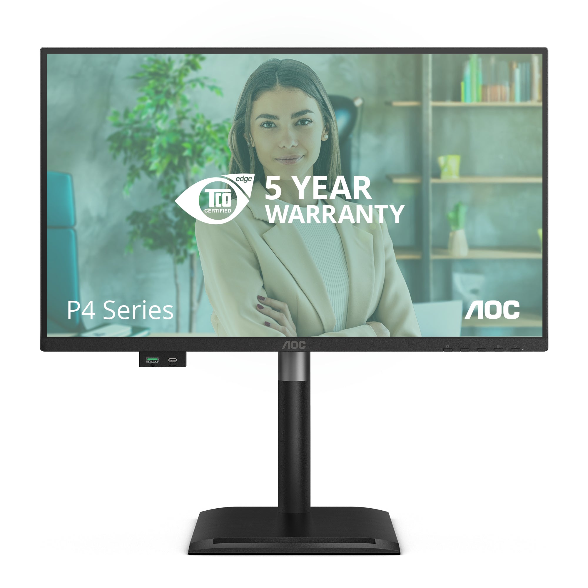 AOC P4 Series - 24 inch - Full HD - 1920x1080 - Pivot - HAS